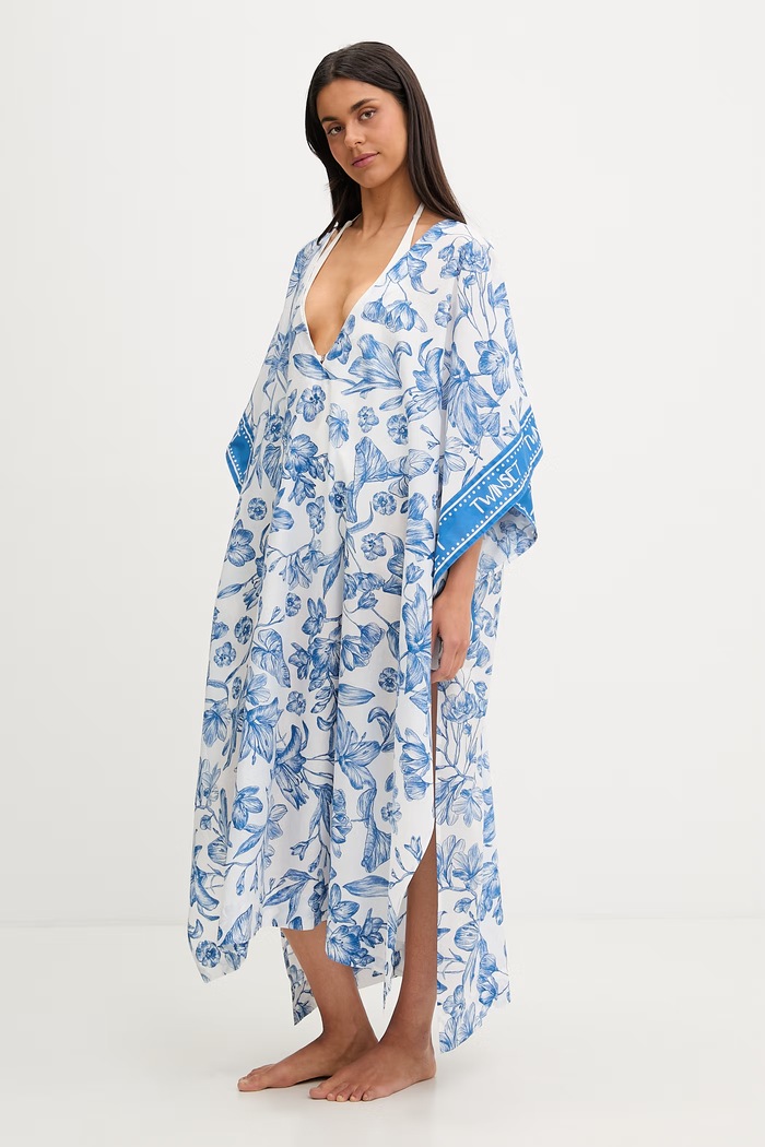 Twinset plážová šatka dámska 261LM5BHH modrá SS26
