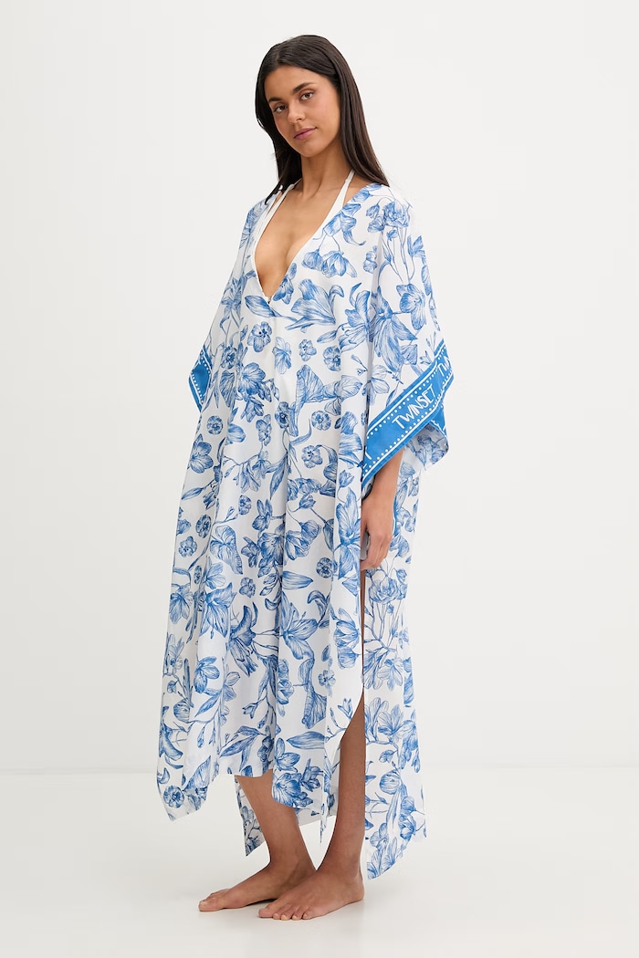 Twinset plážová šatka dámska 261LM5BHH modrá SS26