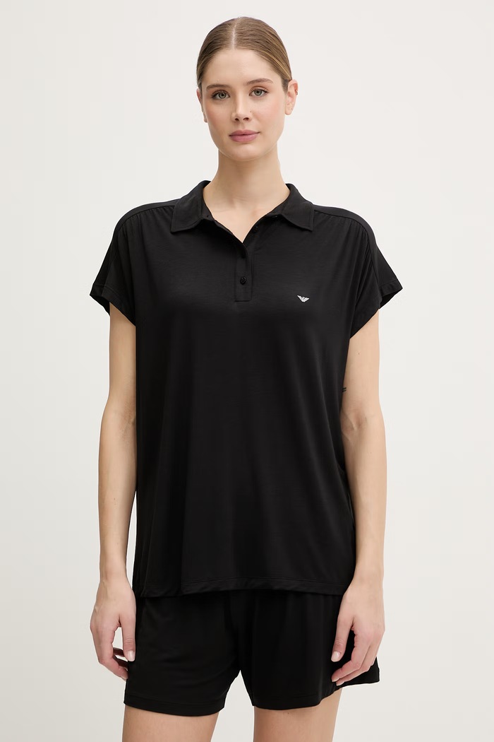 Emporio Armani Underwear pyžamo dámske z viskózy EW002964.AF19024 čierna SS26