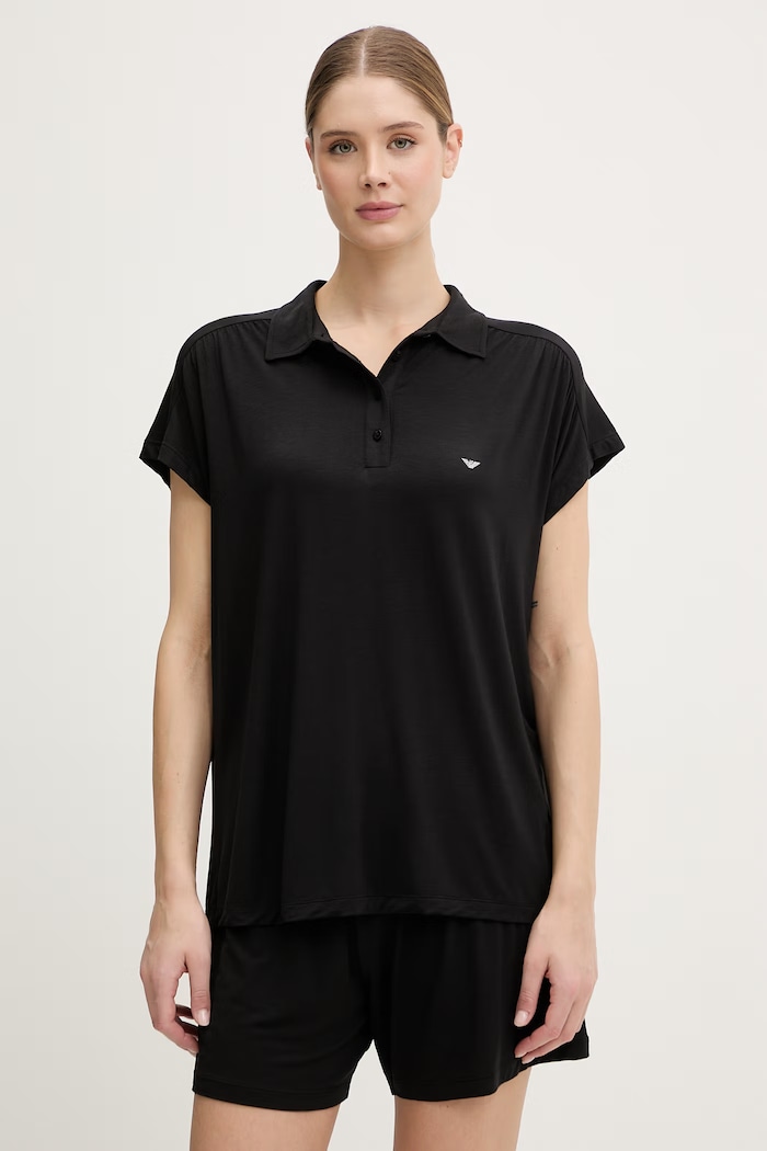 Emporio Armani Underwear pyžamo dámske z viskózy EW002964.AF19024 čierna SS26