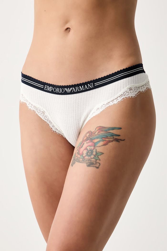 Emporio Armani Underwear brazyliany damskie z bawełną biały EW001915.AF19034