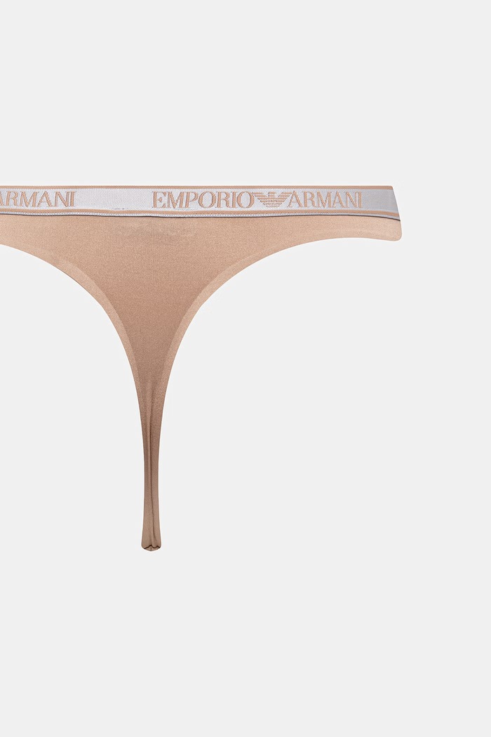 Îmbrăcăminte Emporio Armani Underwear chiloți g-string pentru femei pachet de 2 EW000402.AF19028 bej