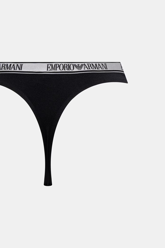 Îmbrăcăminte Emporio Armani Underwear chiloți g-string pentru femei pachet de 2 EW000402.AF19028 negru