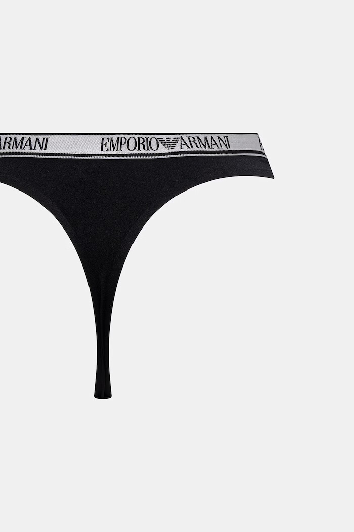 Îmbrăcăminte Emporio Armani Underwear chiloți g-string pentru femei pachet de 2 EW000402.AF19028 negru