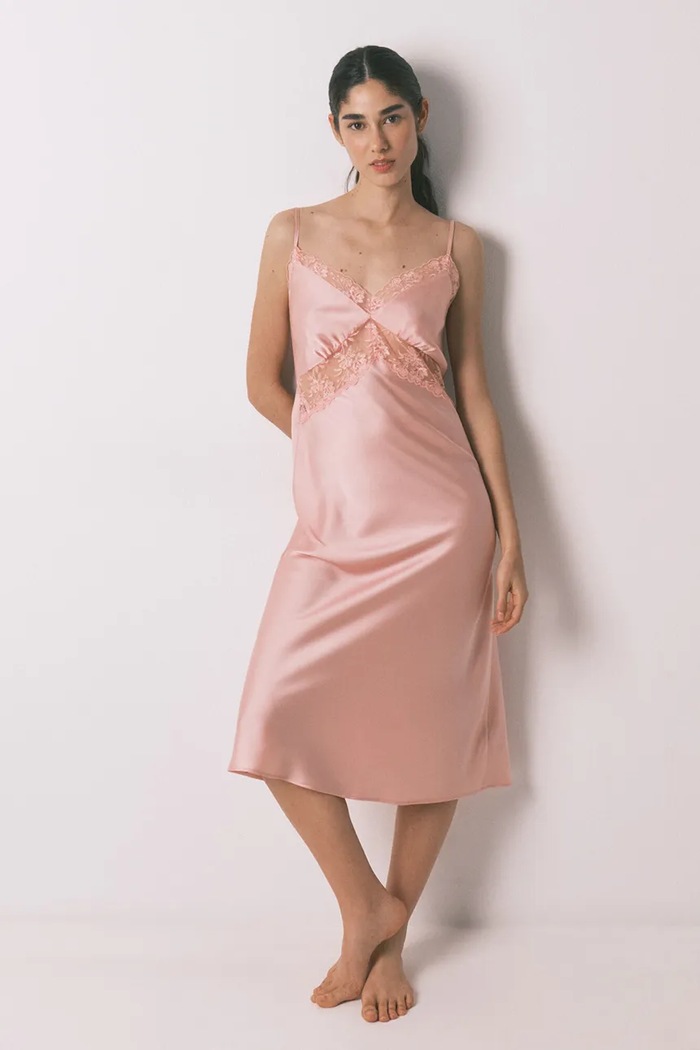 Noční košile women'secret krajka růžová 3413705