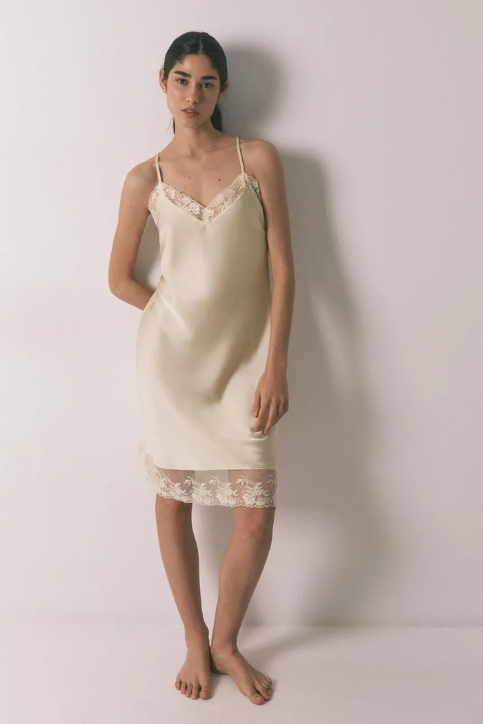 Pyžamo women'secret satén žlutá 3413706