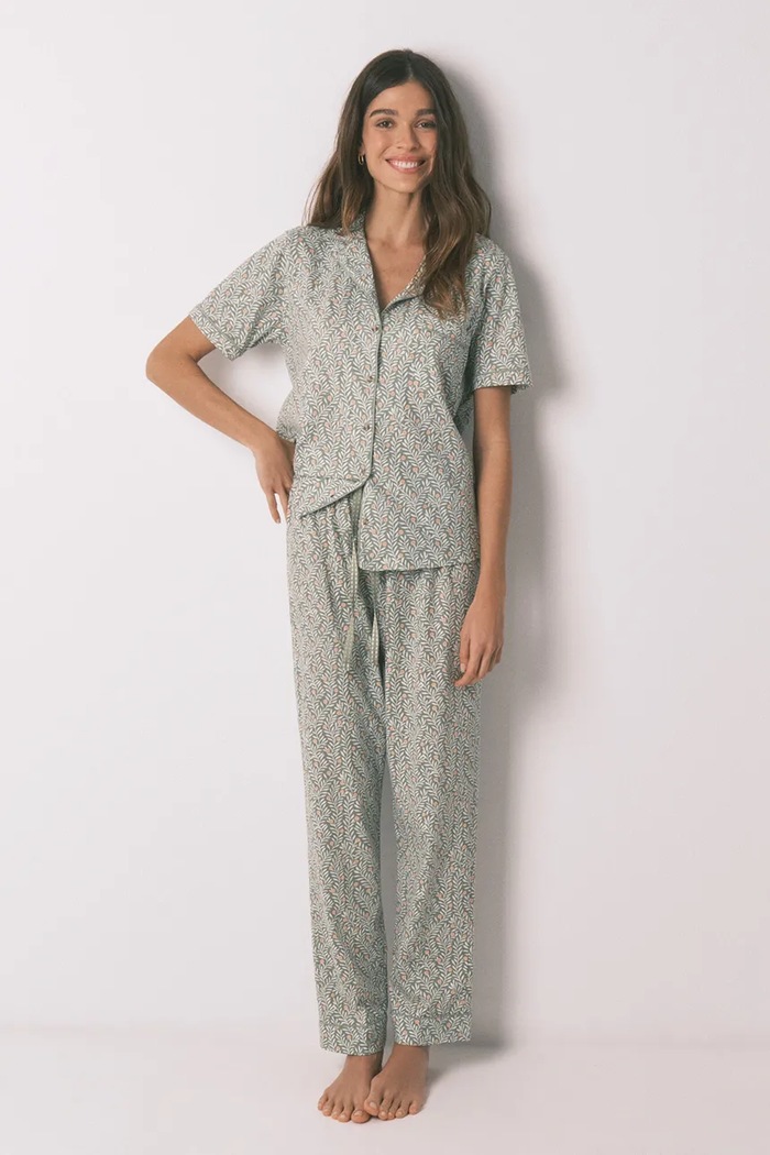 women'secret piżama bawełniana wzorzyste zielony 3593010