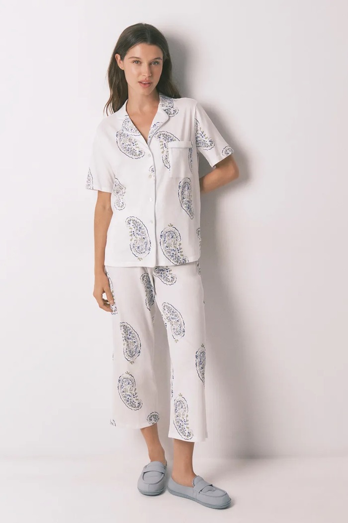 Bavlnené pyžamo women'secret bavlna biela 3793067