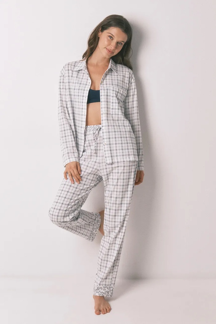 women'secret piżama bawełniana wzorzyste biały 3793068