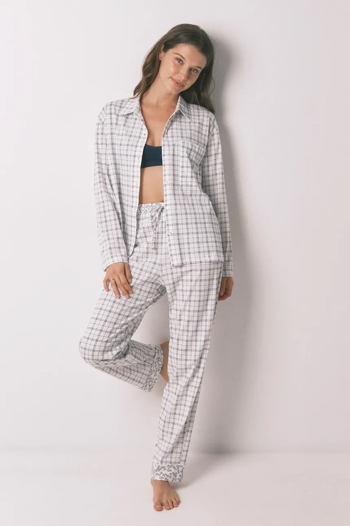 women'secret piżama bawełniana wzorzyste biały 3793068