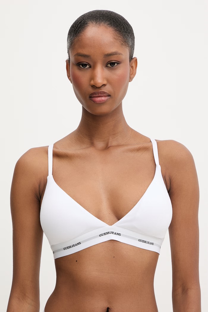 Guess Jeans sutien triunghi cu bumbac alb W6GZA9.KBBU1