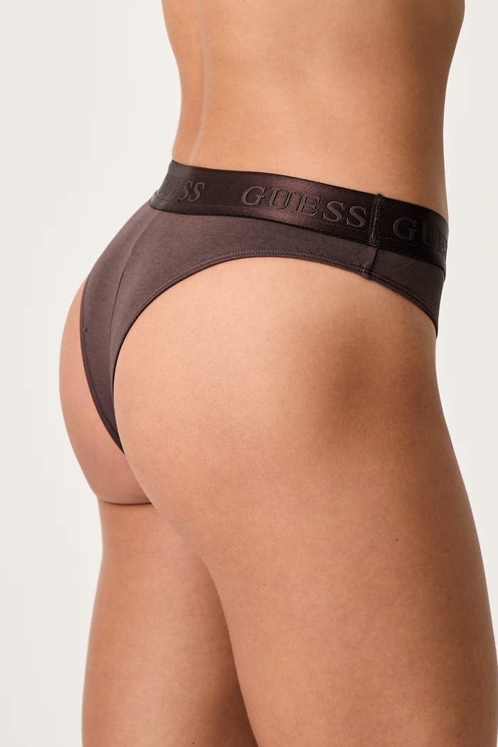 Îmbrăcăminte Guess Chiloți brazilieni pentru femei cu bumbac MARIKA O6GE04.KE831 maro