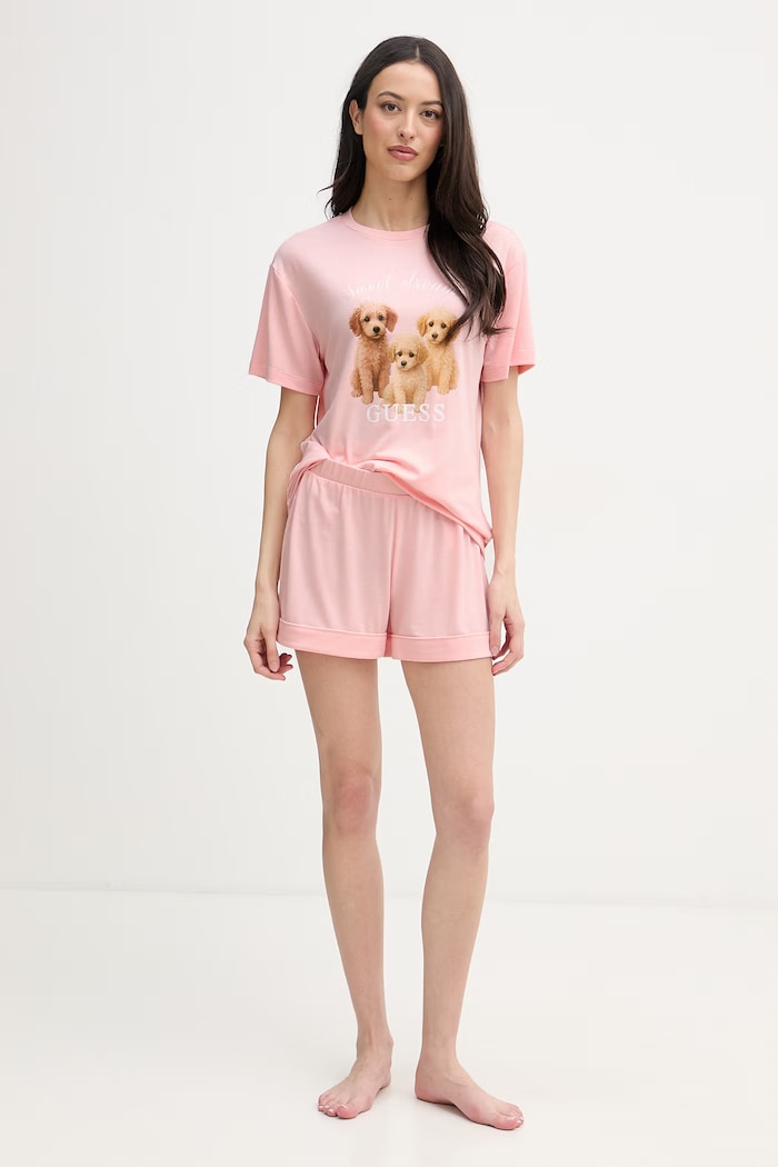 Guess dvojdielne pyžamo dámske LILY O6GX05.KH110 ružová SS26