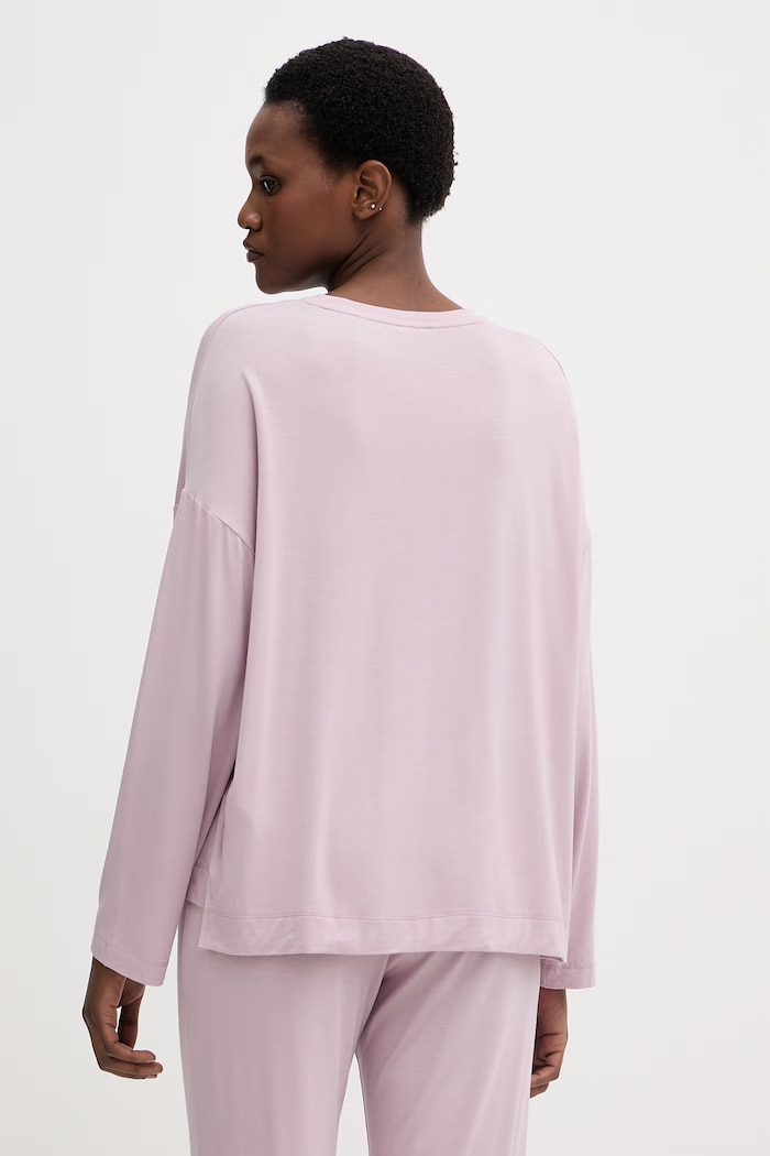 Odzież United Colors of Benetton longsleeve piżamowa damska z modalem 36MX3M08E fioletowy