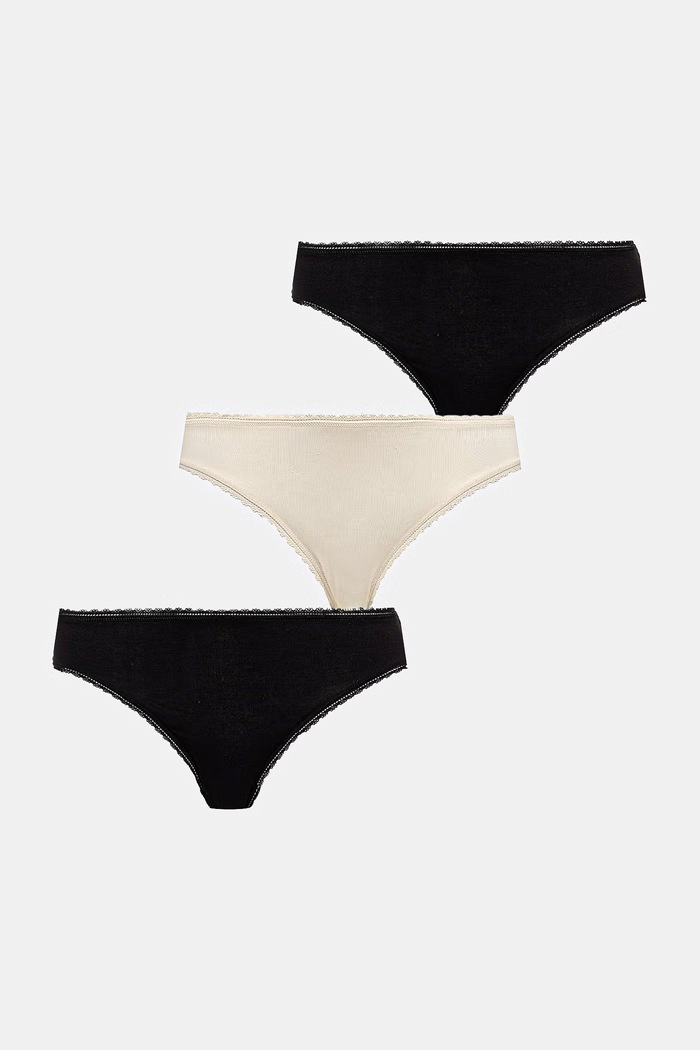 United Colors of Benetton figi damskie z modalu 3-pack beżowy 3OVL1S02Z