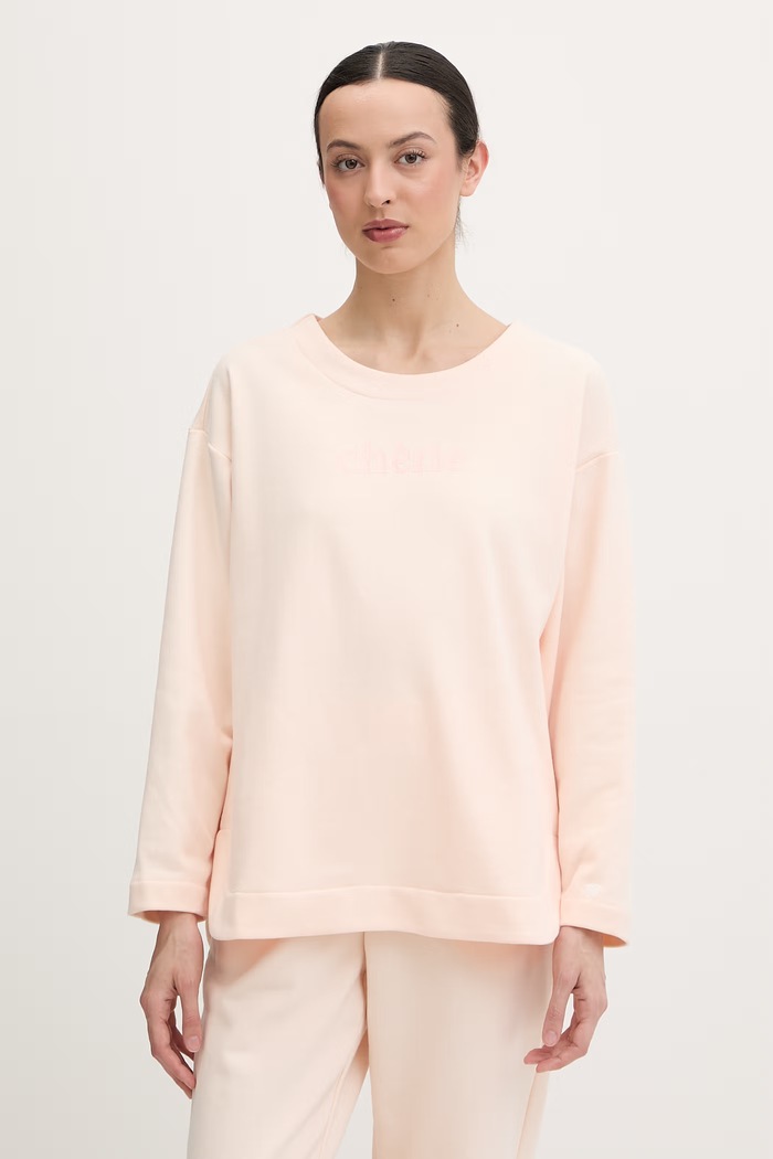 United Colors of Benetton pyžamové tričko s dlhým rukávom dámske s bavlnou oranžová 3WNW3M08G