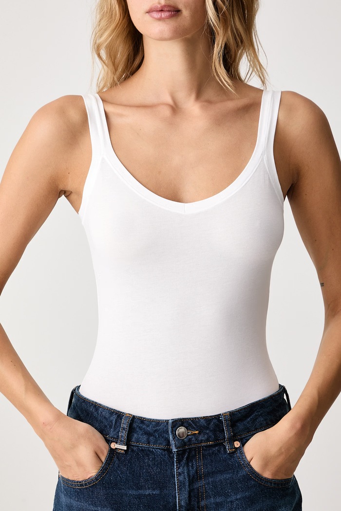 Oblečení United Colors of Benetton Body dámské s bavlnou 3ZQM1B008 bílá