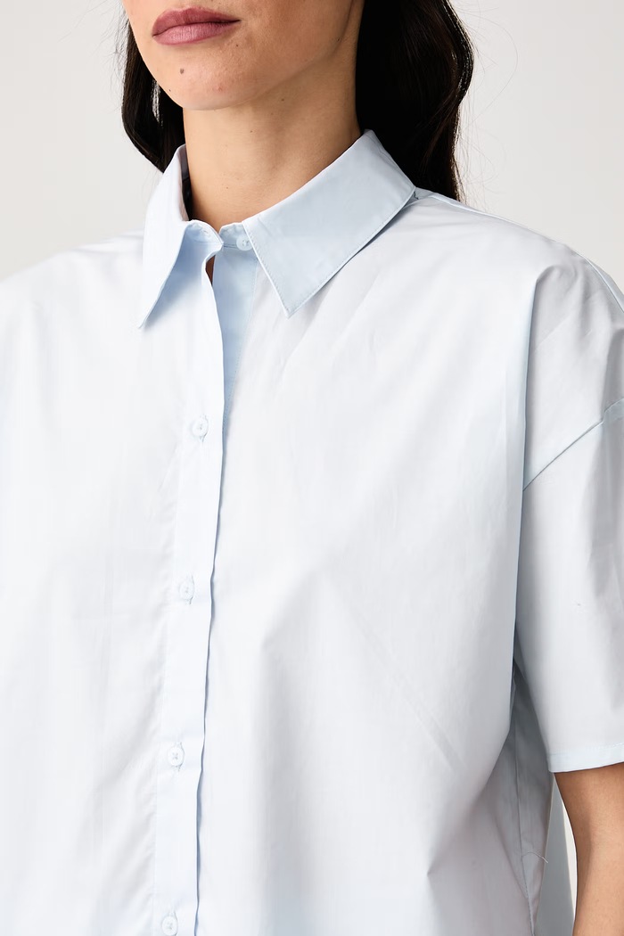 Camicia da pigiama da donna in cotone Calvin Klein Underwear LV00QS7654 blu