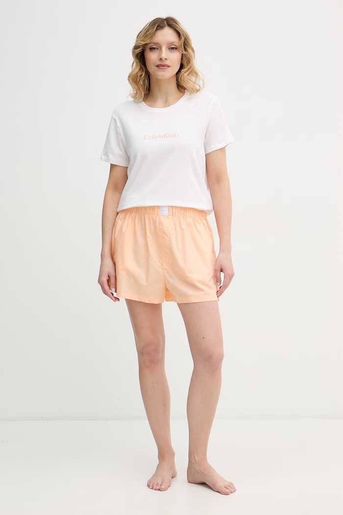 Calvin Klein Underwear piżama damska bawełniana LV00QS7655 biały SS26