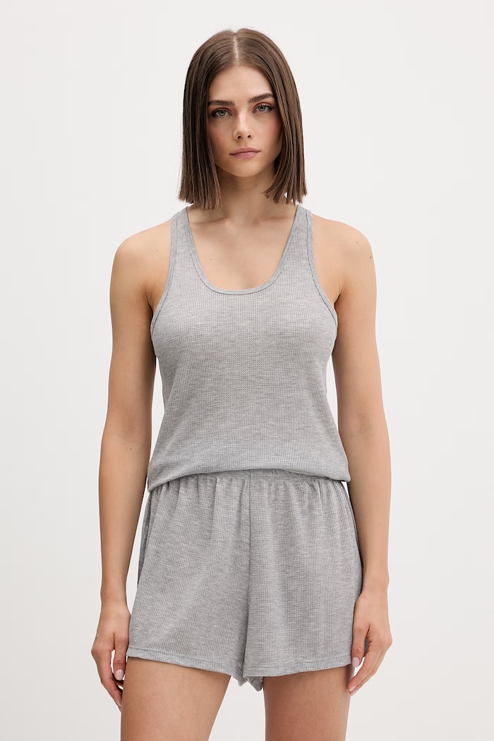 Calvin Klein Underwear piżama dwuczęściowa damska z wiskozą szary LV00QS7661