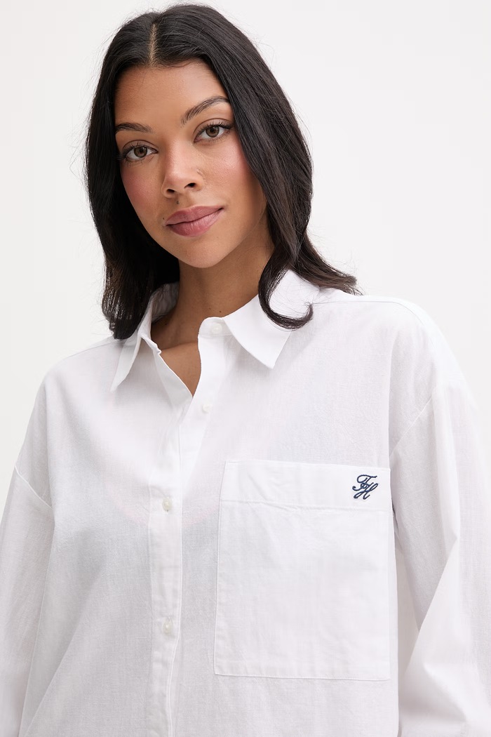 Tommy Hilfiger plážová košeľa dámska biela UW0UW06428