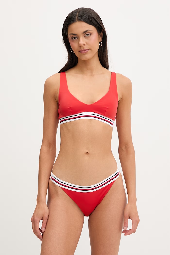 Tommy Hilfiger plavkové nohavičky dámske UW0UW06354 červená SS26