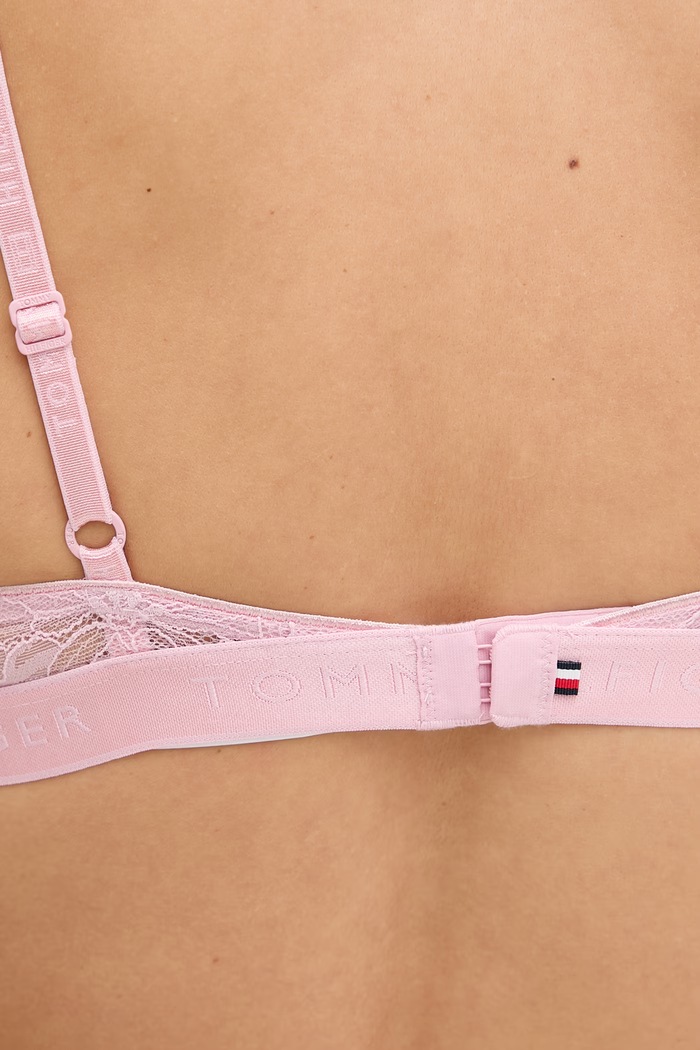 Tommy Hilfiger háromszöges melltartó csipke rózsaszín UW0UW06263