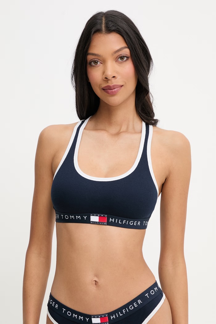 Tommy Hilfiger podprsenka s bavlnou tmavomodrá UW0UW06270
