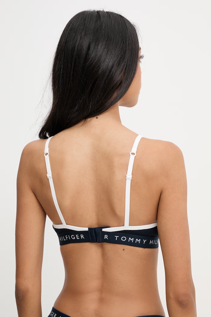 Oblečenie Tommy Hilfiger trojuholníková podprsenka s bavlnou UW0UW06271 tmavomodrá