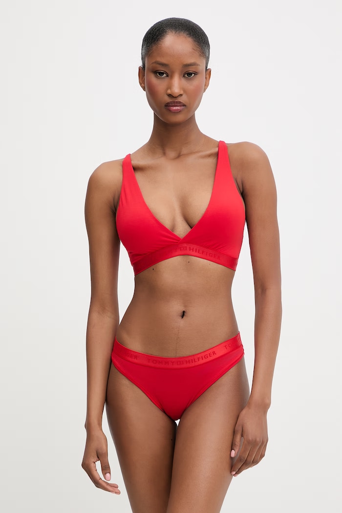 Tommy Hilfiger trojuholníková podprsenka z modalu UW0UW06496 červená SS26