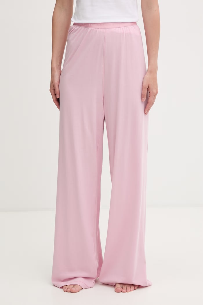 Tommy Hilfiger pantaloni de pijama pentru femei, cu bumbac roz UW0UW06296