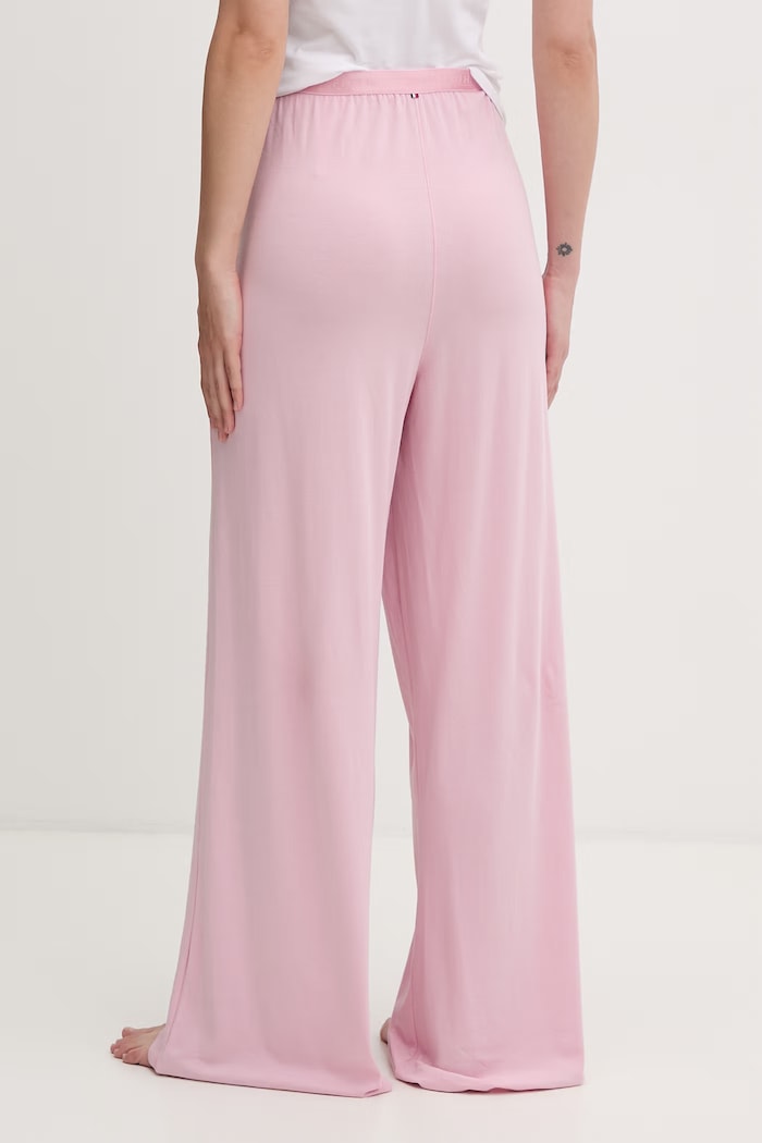 Îmbrăcăminte Tommy Hilfiger pantaloni de pijama pentru femei, cu bumbac UW0UW06296 roz
