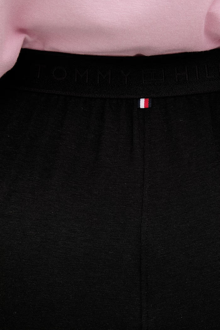Tommy Hilfiger spodnie piżamowe damskie z bawełną czarny UW0UW06296