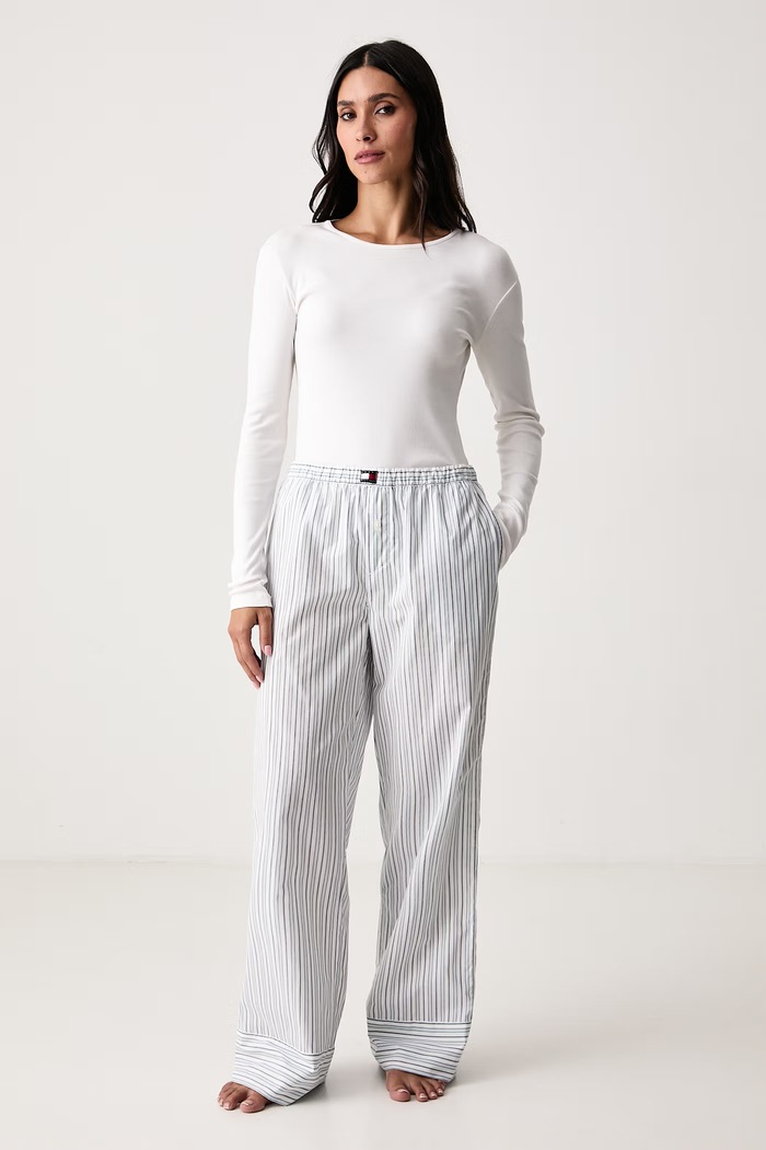 Tommy Hilfiger Spodnie piżamowe damskie bawełniane UW0UW06502 niebieski SS26