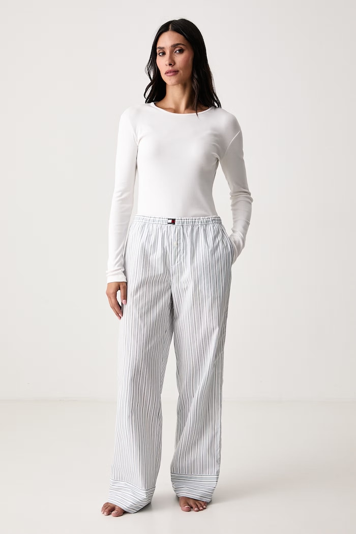 Tommy Hilfiger Spodnie piżamowe damskie bawełniane UW0UW06502 niebieski SS26