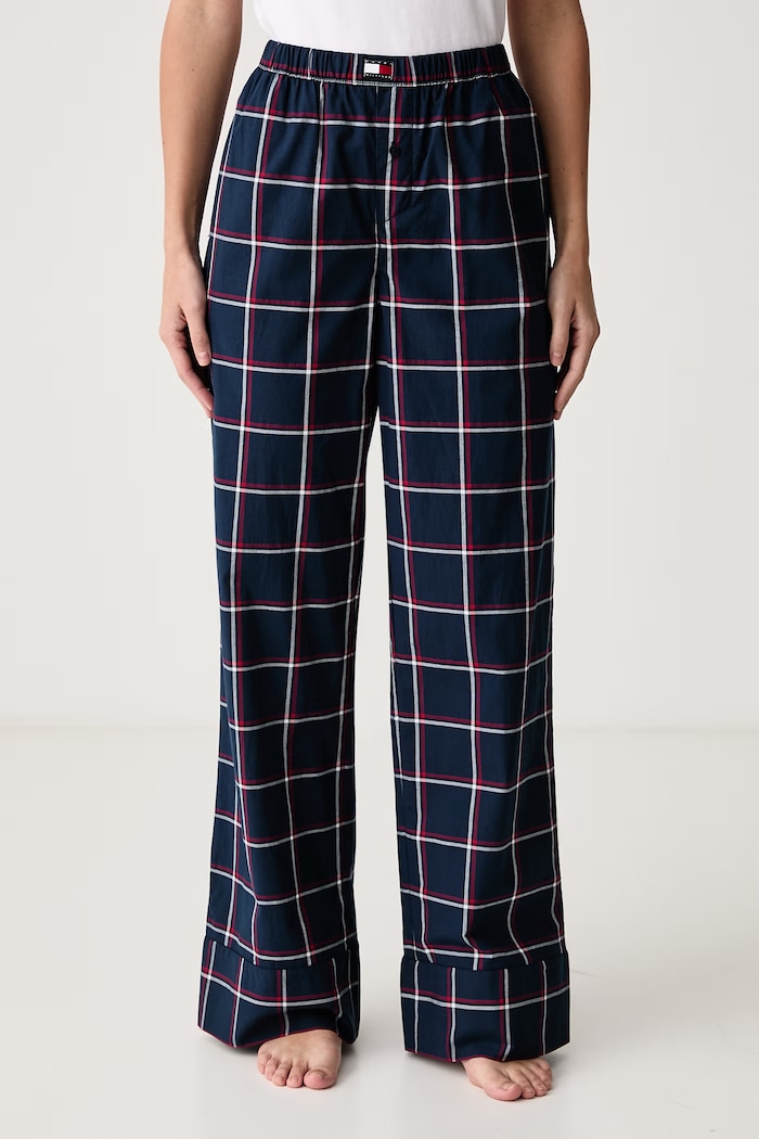 Tommy Hilfiger Spodnie piżamowe damskie bawełniane granatowy UW0UW06502