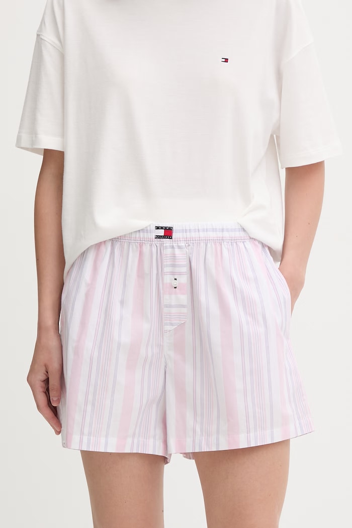 Tommy Hilfiger pyžamové šortky dámské bavlněné růžová UW0UW06503