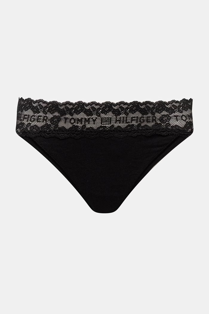 Tommy Hilfiger chiloți g-string pentru femei, din bumbac cu elastan bej UW0UW06337