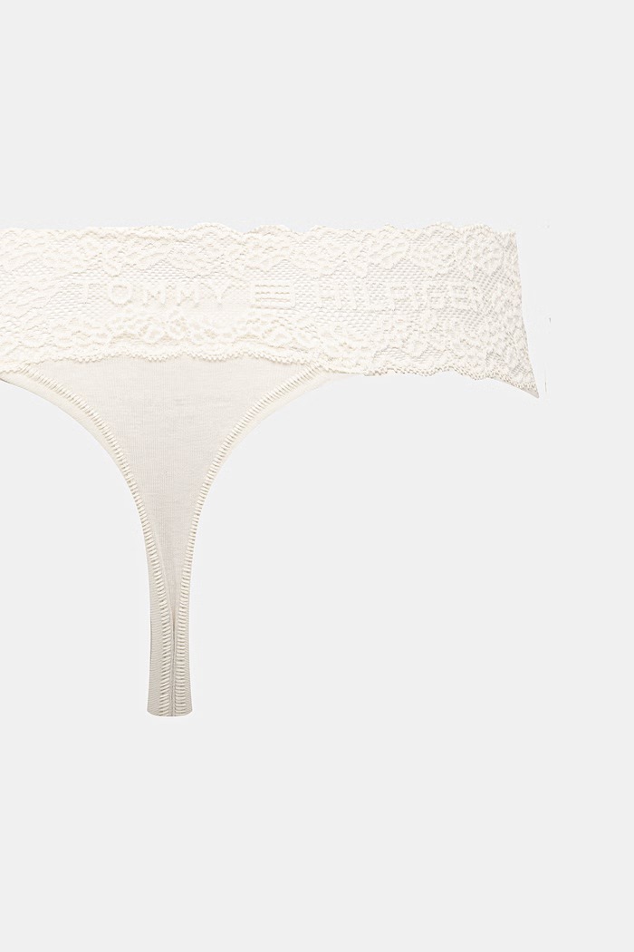 Tommy Hilfiger chiloți g-string pentru femei, din bumbac cu elastan UW0UW06337 bej