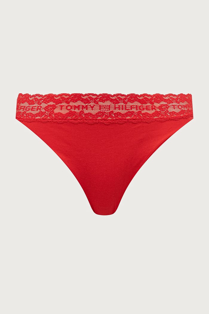 Odzież Tommy Hilfiger Figi damskie bawełniane z elastanem 3-pack UW0UW06338 różowy