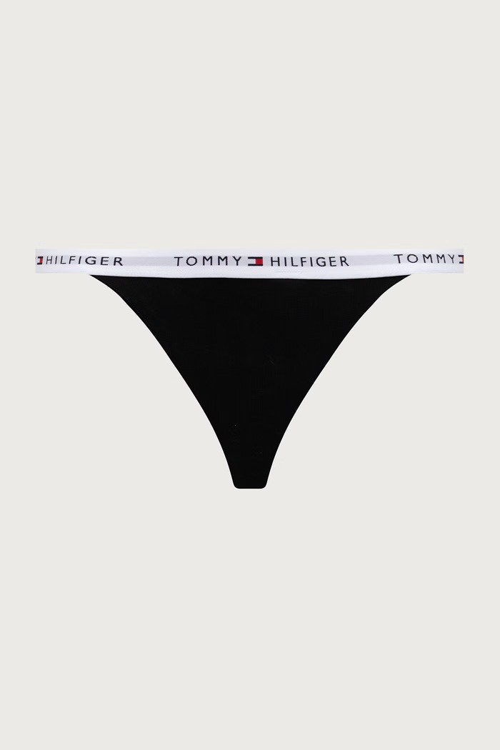 Tommy Hilfiger Stringi damskie bawełniane z elastanem 3-pack UW0UW06518 czarny SS26