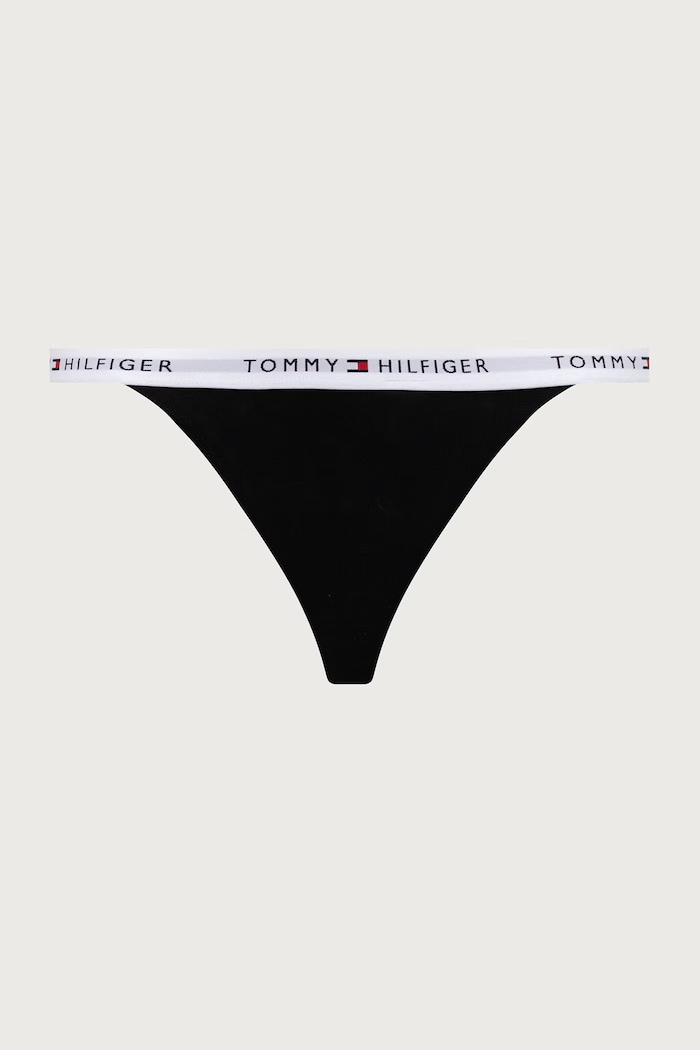 Tommy Hilfiger Stringi damskie bawełniane z elastanem 3-pack UW0UW06518 czarny SS26