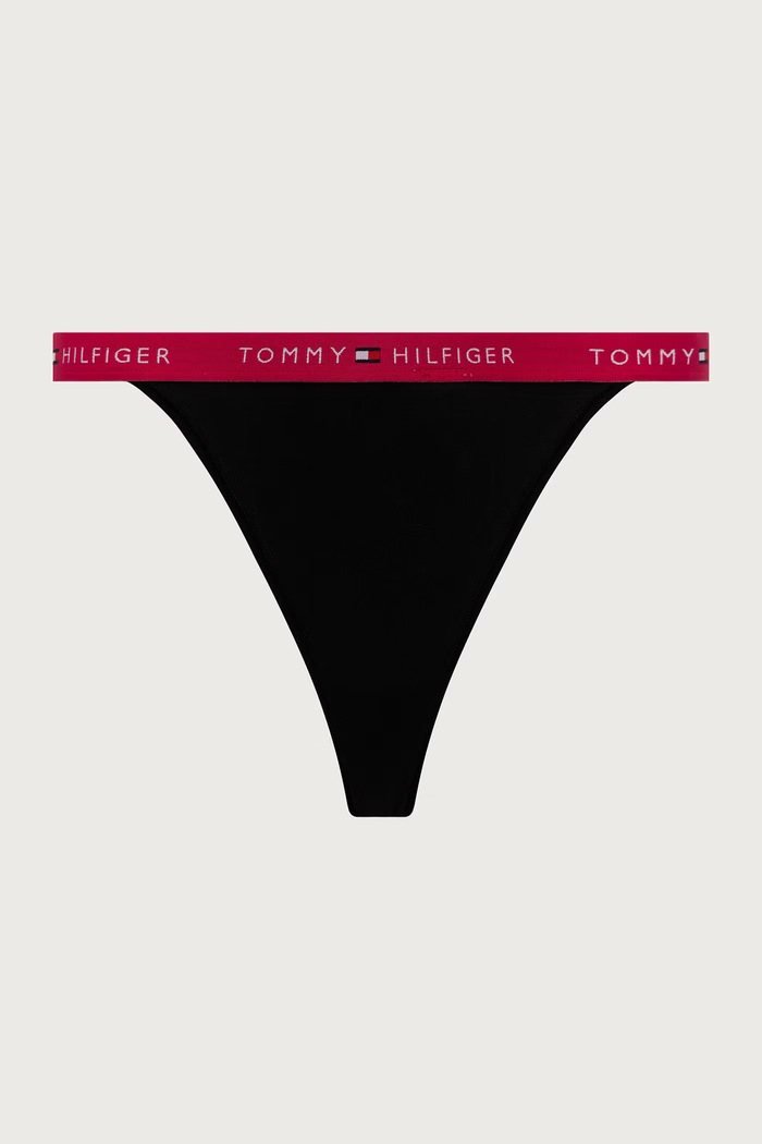 Tangice ženske bombažne z elastanom paket 3 kosov Tommy Hilfiger UW0UW06518 črna
