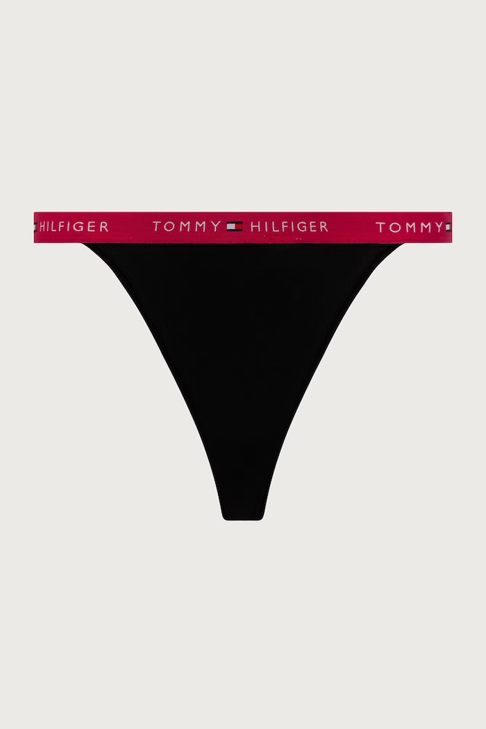 Tangice ženske bombažne z elastanom paket 3 kosov Tommy Hilfiger UW0UW06518 črna