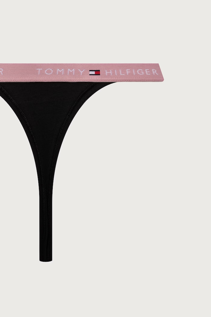 Tangice ženske bombažne z elastanom paket 3 kosov Tommy Hilfiger črna UW0UW06518