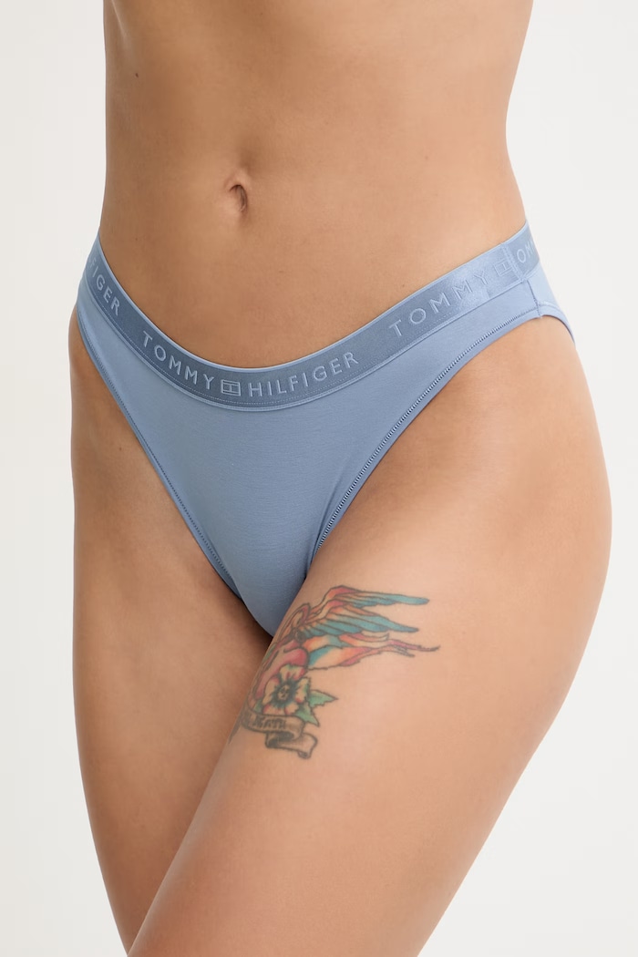 Tommy Hilfiger nohavičky dámske z modalu modrá UW0UW06261