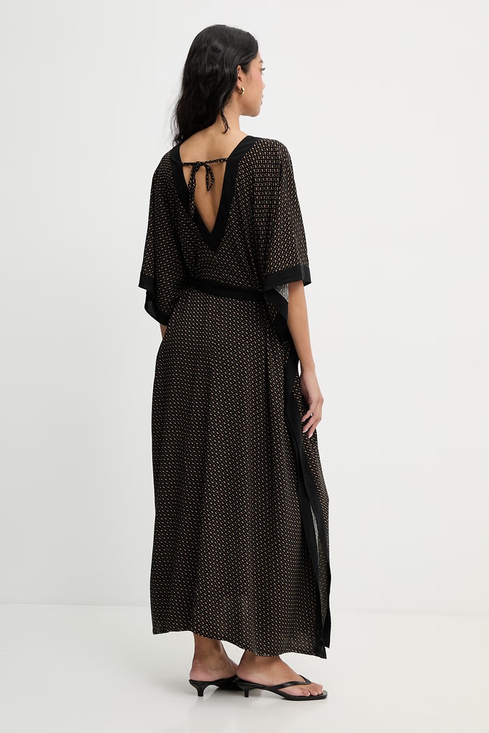 Ρούχα BOSS φόρεμα παραλίας γυναικείο Monogram_Kaftan 50561263 μαύρο