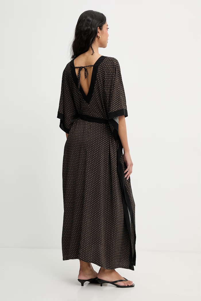 Ρούχα BOSS φόρεμα παραλίας γυναικείο Monogram_Kaftan 50561263 μαύρο