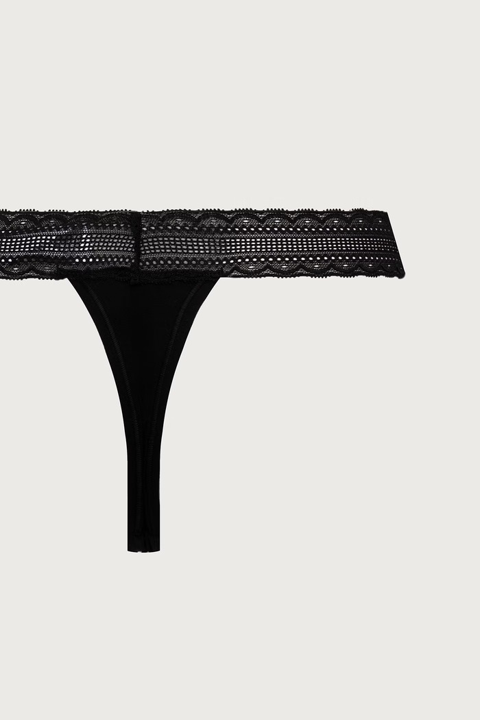 HUGO Stringi damskie bawełniane z elastanem TRIPLET LACE STRING 3-pack 50557221