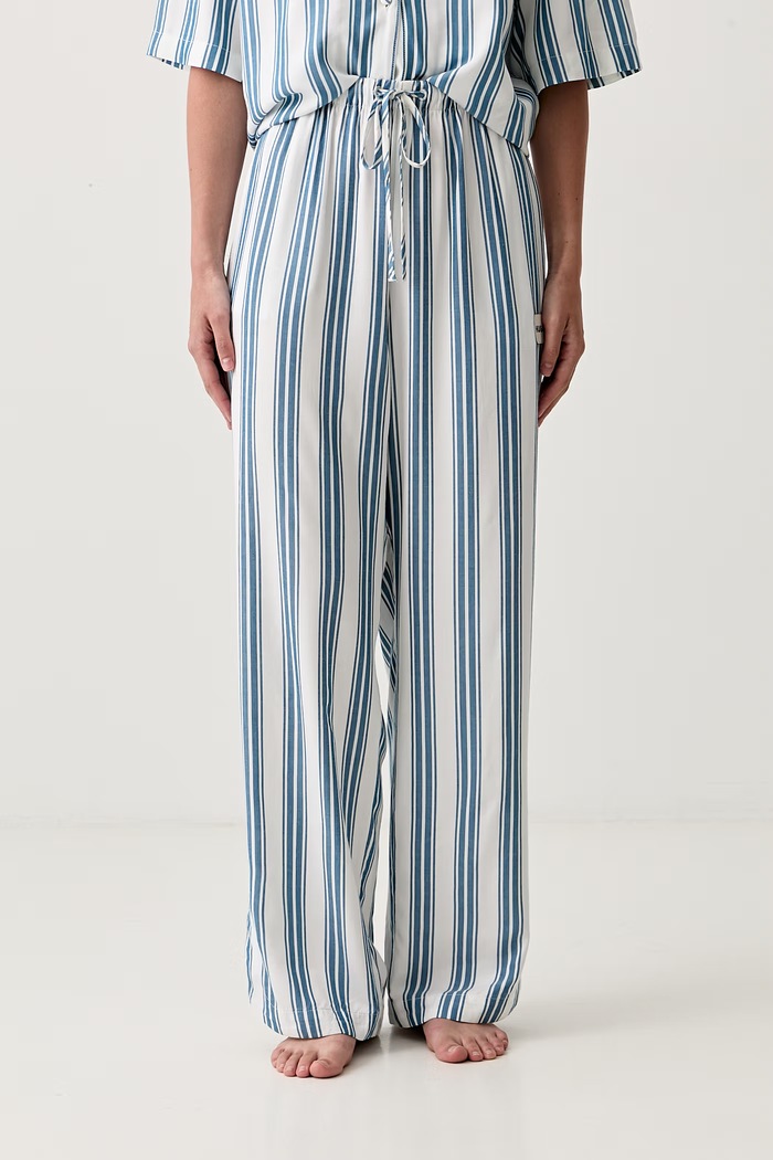 HUGO donji dio pidžame za žene od viskoze RESORT PANTS plava 50561640